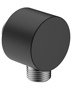 AquaCraft 100 wall connection elbow, matt black | Shower connection 2000 0/2 inch | Shower connection without shower holder | Square wall connection shower | Modern metal shower accessories